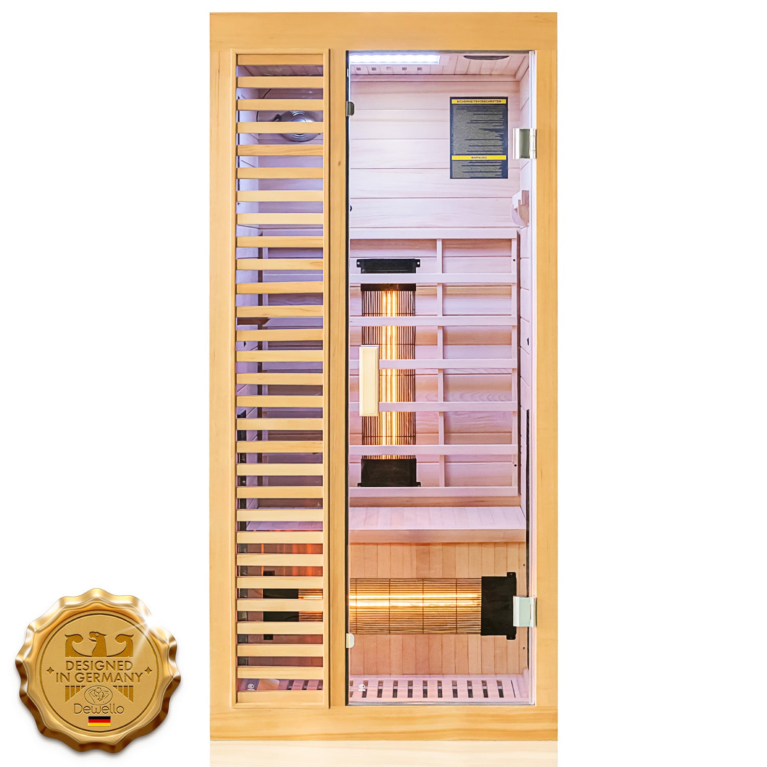 Dewello Infrarotkabine HAMLIN 90cm x 90cm inkl. Vollspektrumstrahler, Bodenstrahler