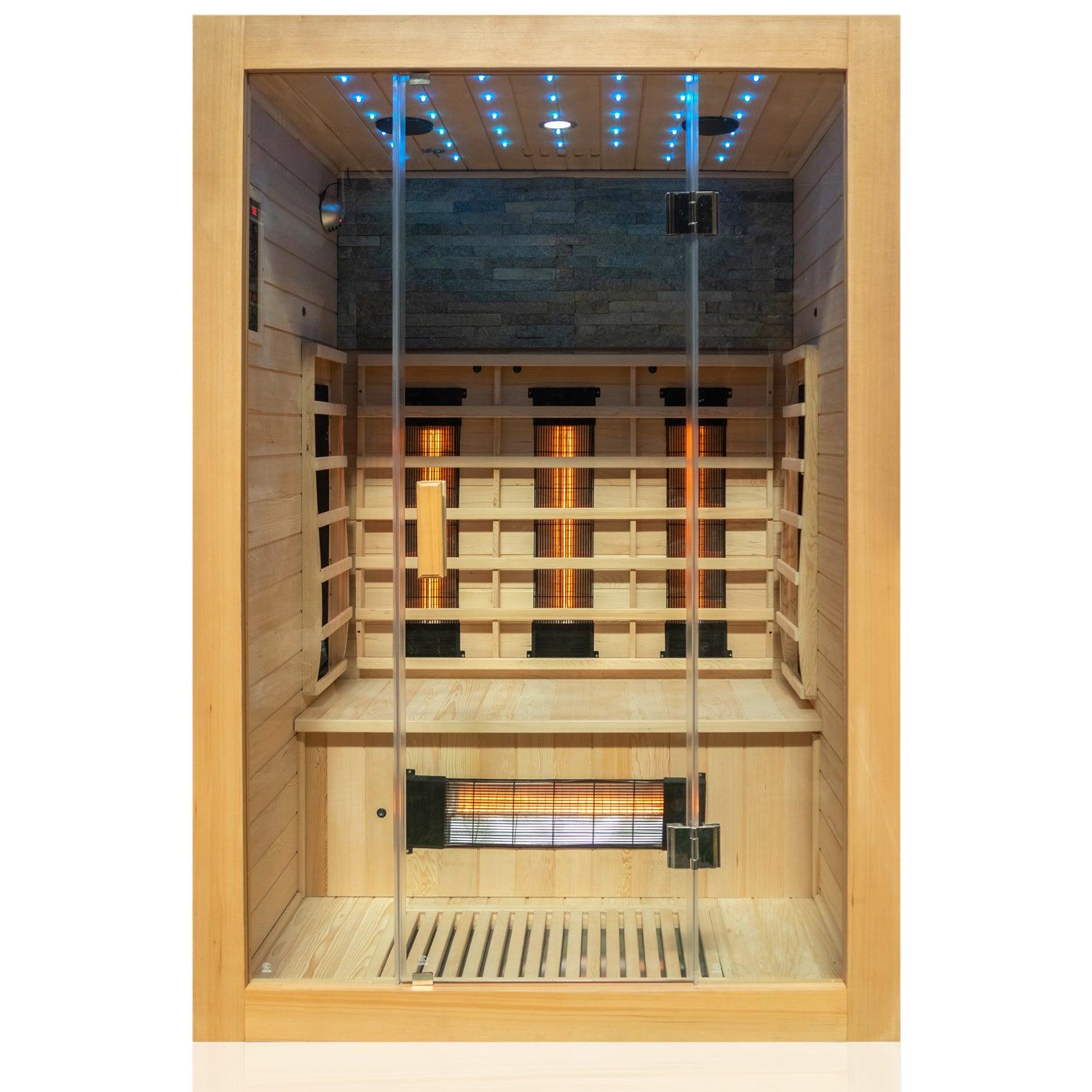 Dewello Infrarotkabine MILTON 135cm x 105cm inkl. Vollspektrumstrahler, Bodenstrahler