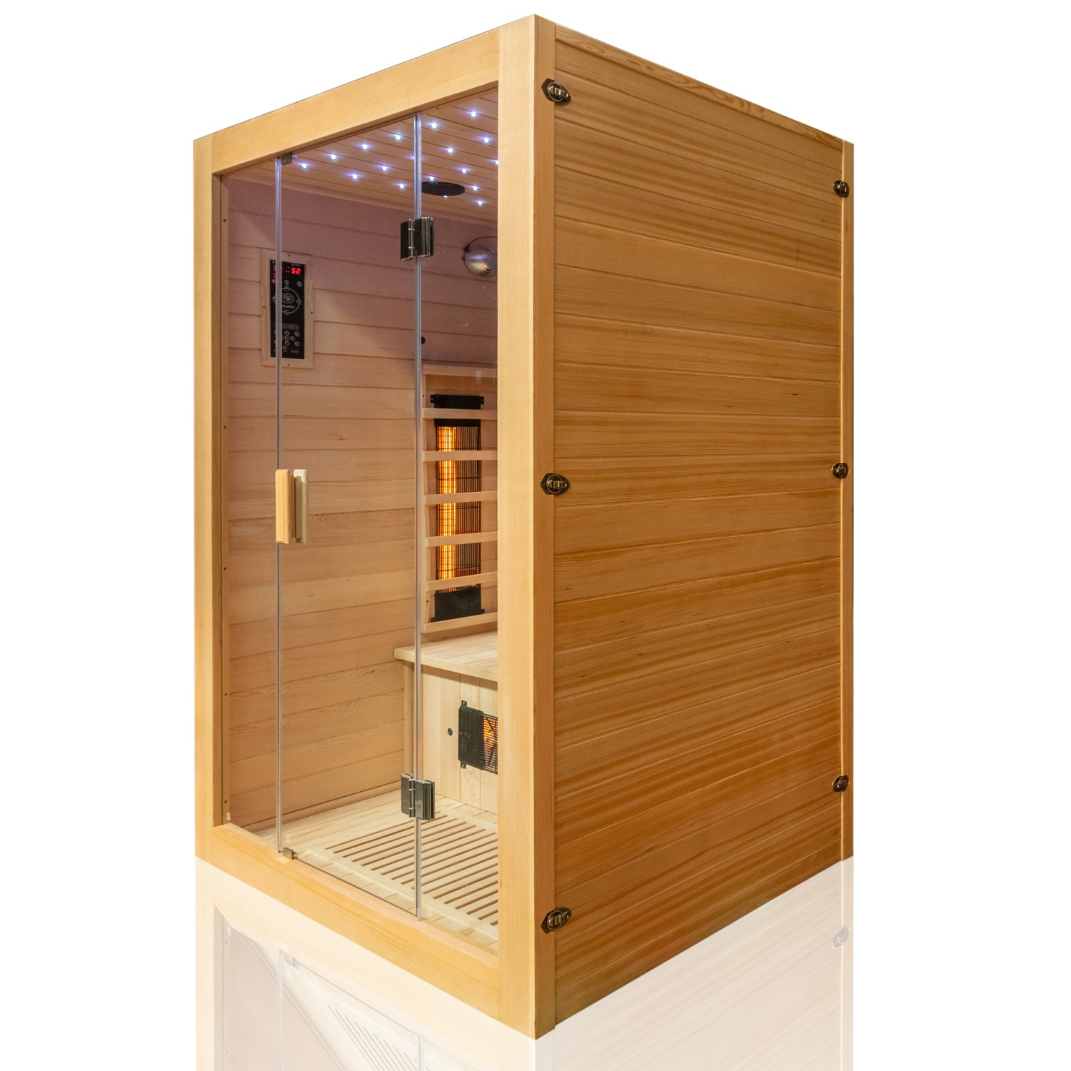 Dewello Infrarotkabine MILTON 135cm x 105cm inkl. Vollspektrumstrahler, Bodenstrahler