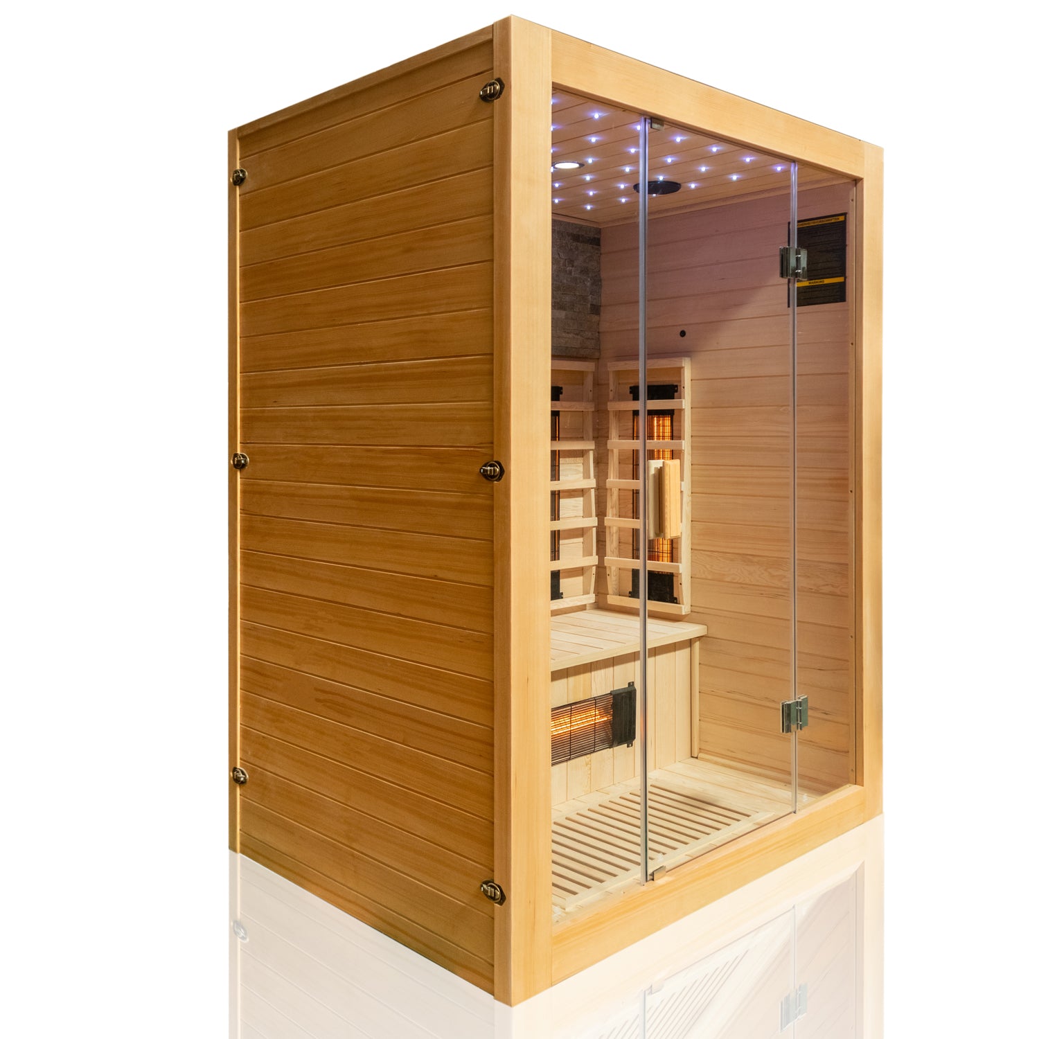Dewello Infrarotkabine MILTON 135cm x 105cm inkl. Vollspektrumstrahler, Bodenstrahler