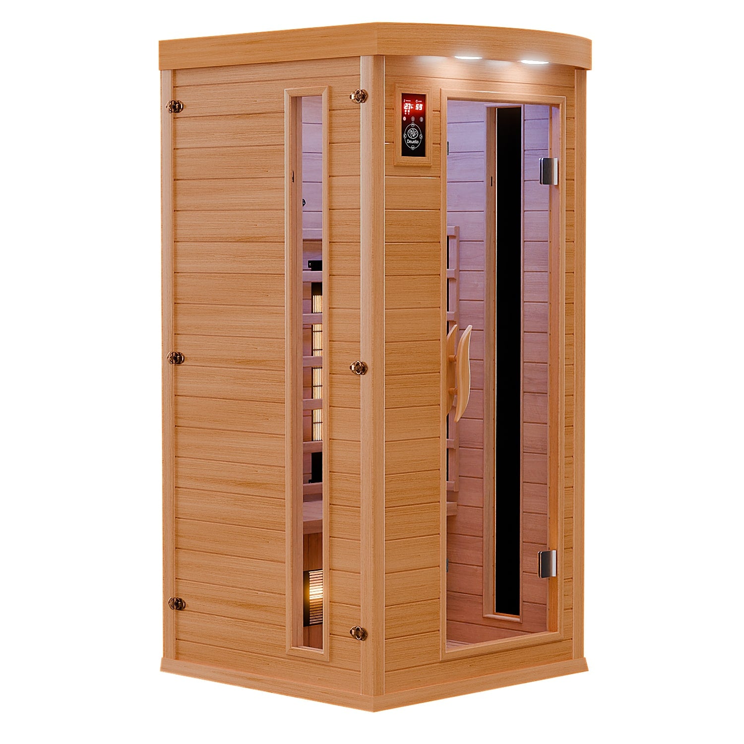 Dewello Infrarotkabine PIERSON 90cm x 90cm inkl. Vollspektrumstrahler, Bodenstrahler