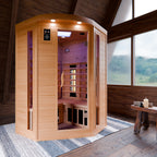 Dewello Infrarotkabine LAKEFIELD 3 120cm x 120cm inkl. Vollspektrumstrahler, Bodenstrahler