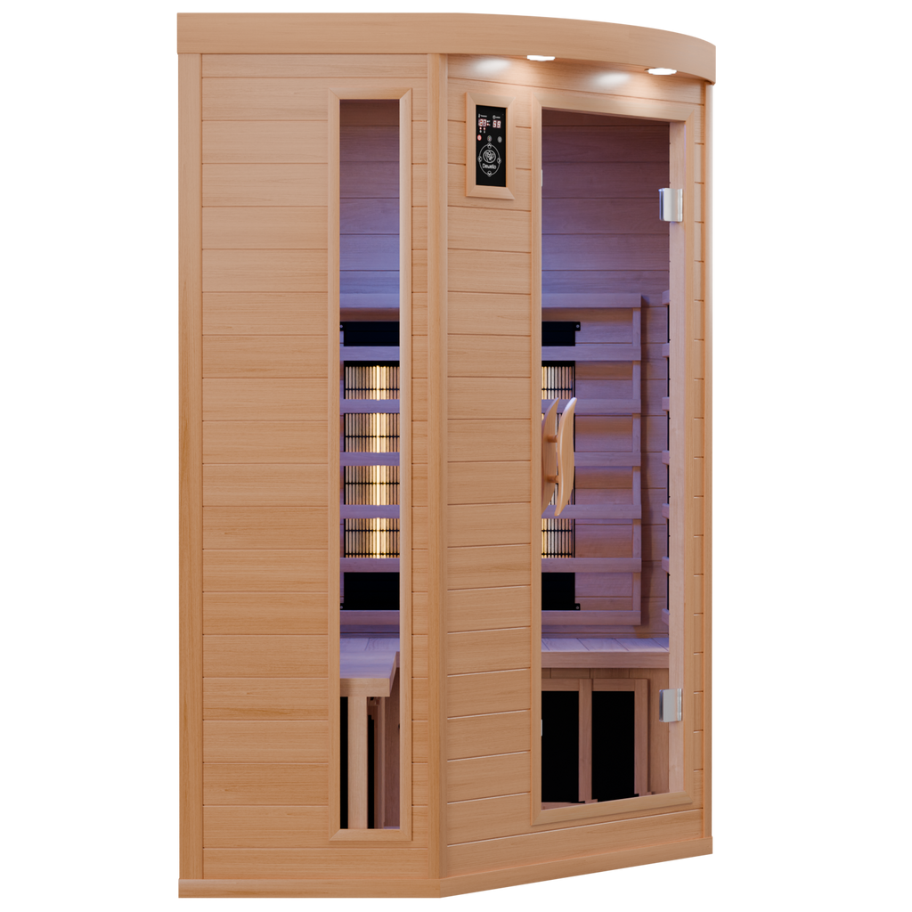 Dewello Infrarotkabine LAKEFIELD 3 120cm x 120cm inkl. Vollspektrumstrahler, Bodenstrahler
