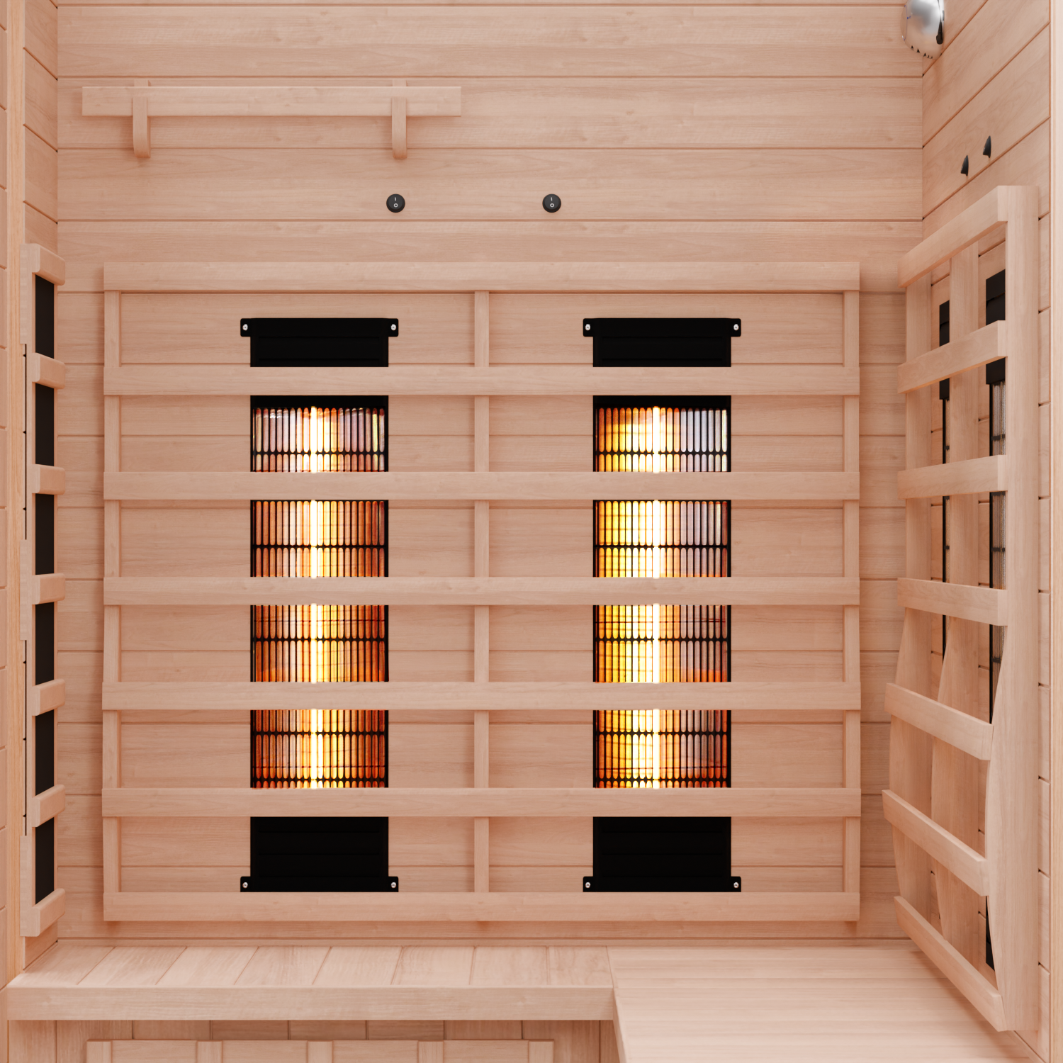 Dewello Infrarotkabine LAKEFIELD 3 120cm x 120cm inkl. Vollspektrumstrahler, Bodenstrahler