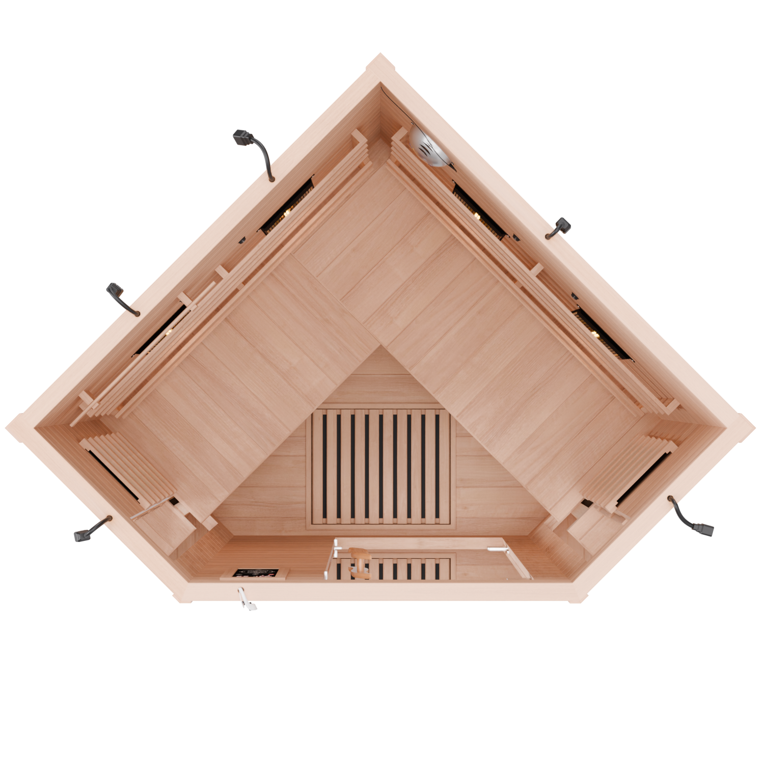Dewello Infrarotkabine LAKEFIELD 3 120cm x 120cm inkl. Vollspektrumstrahler, Bodenstrahler