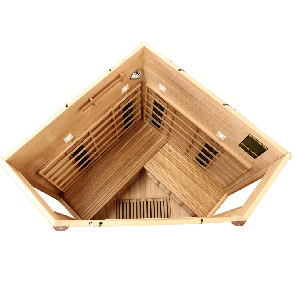 Dewello Infrarotkabine TORONTO 152cm x 152cm inkl. Vollspektrumstrahler, Bodenstrahler