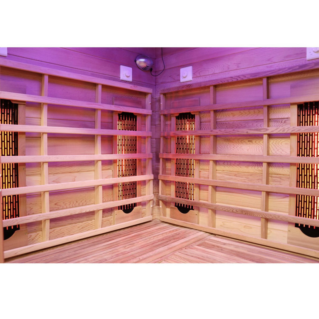 Dewello Infrarotkabine TORONTO 152cm x 152cm inkl. Vollspektrumstrahler, Bodenstrahler