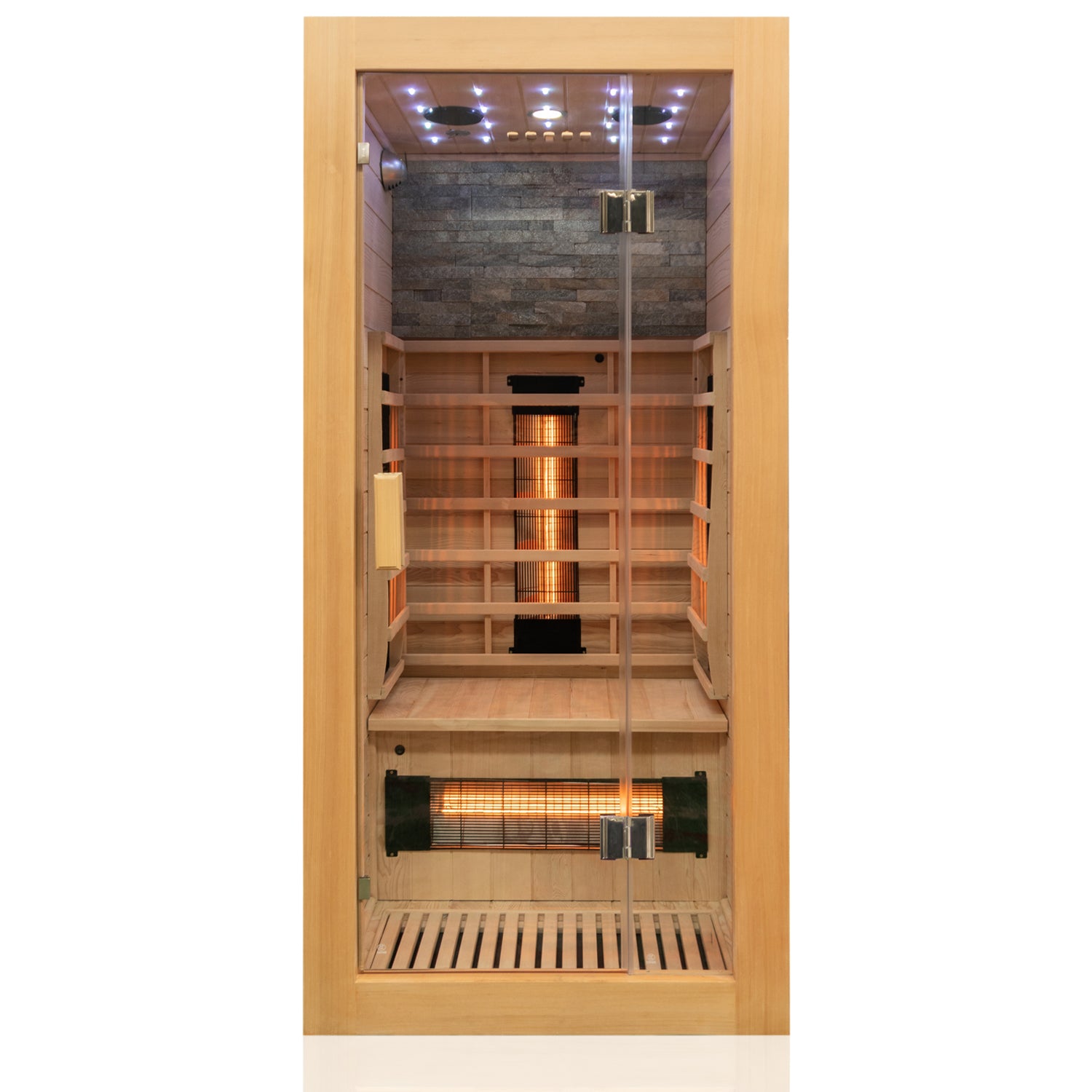 Dewello Infrarotkabine MILTON 90cm x 90cm inkl. Vollspektrumstrahler, Bodenstrahler