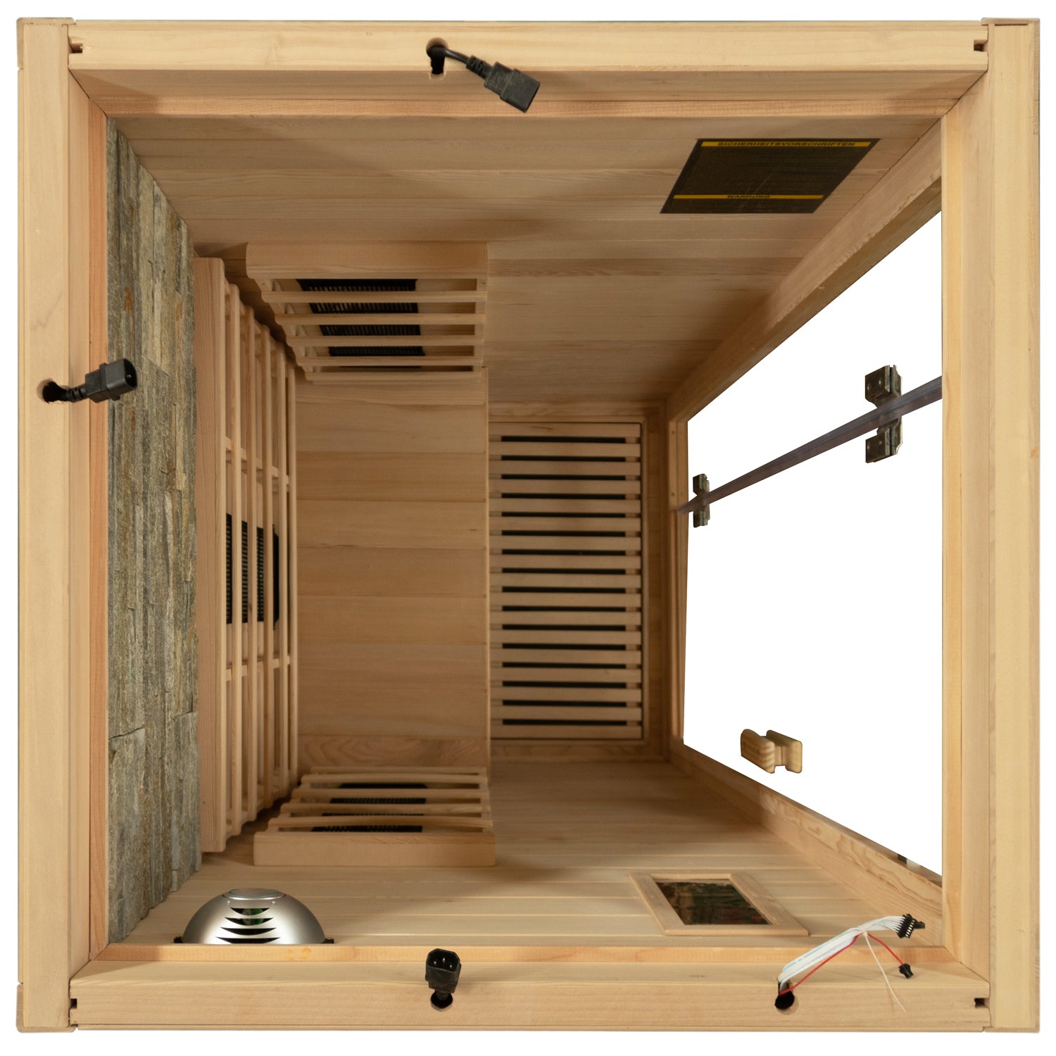 Dewello Infrarotkabine MILTON 90cm x 90cm inkl. Vollspektrumstrahler, Bodenstrahler