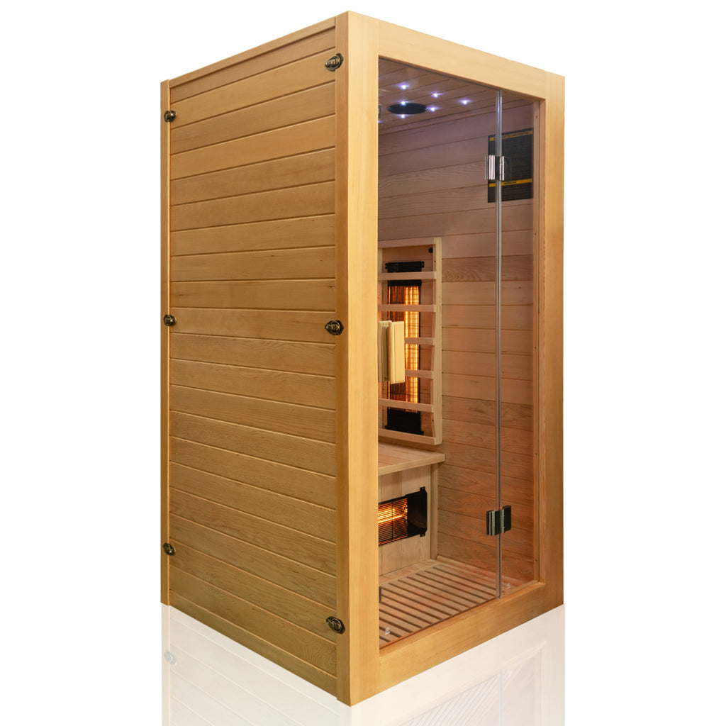 Dewello Infrarotkabine MILTON 90cm x 90cm inkl. Vollspektrumstrahler, Bodenstrahler