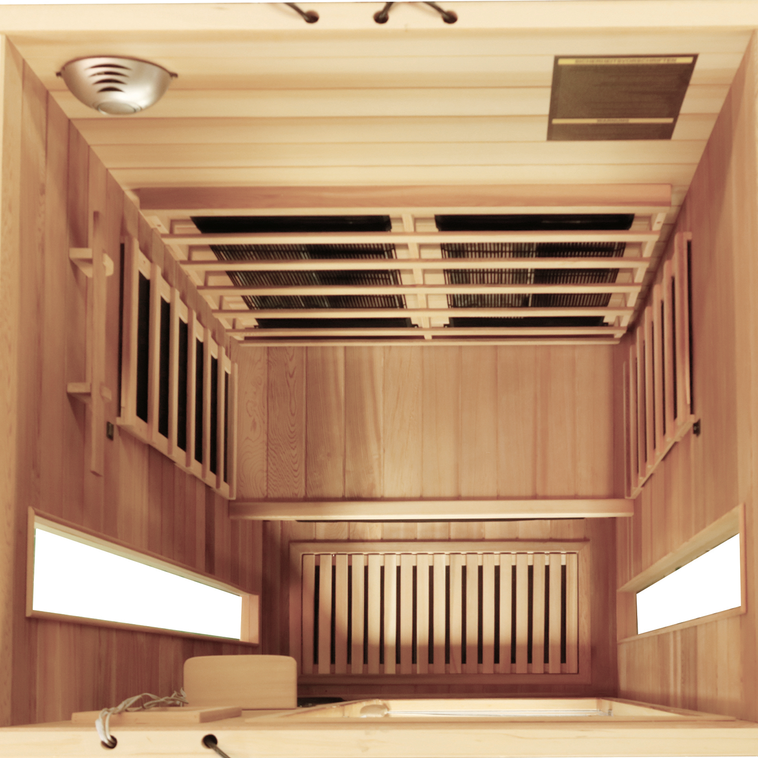 Dewello Infrarotkabine  PIERSON PRO 100cm x 100cm Hemlock Zeder inkl. DUO Strahler, Vollspektrumstrahler, Bodenstrahler