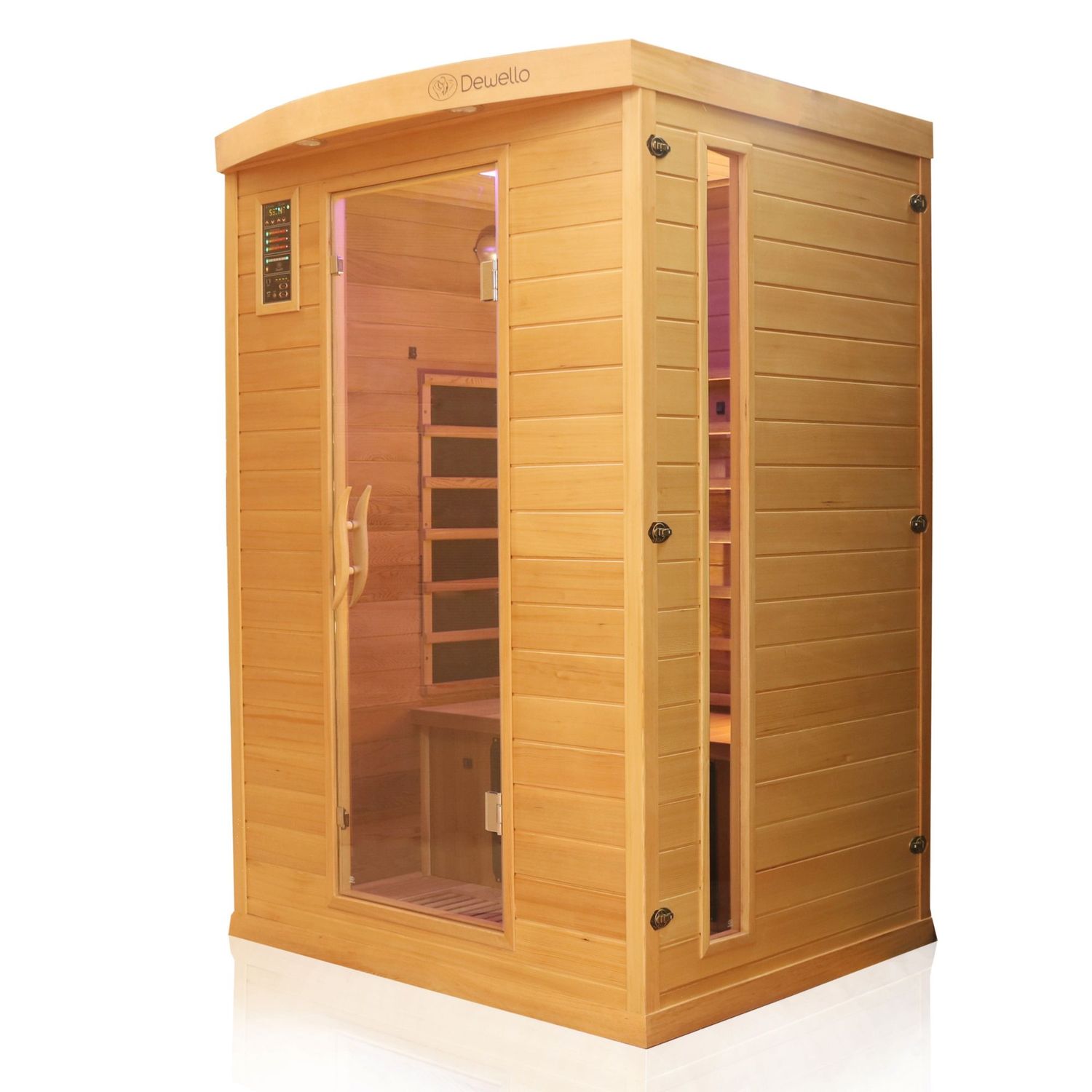 Dewello Infrarotkabine  PIERSON PRO 135cm x 105cm Hemlock-Zeder inkl. DUO Strahler, Vollspektrumstrahler, Bodenstrahler