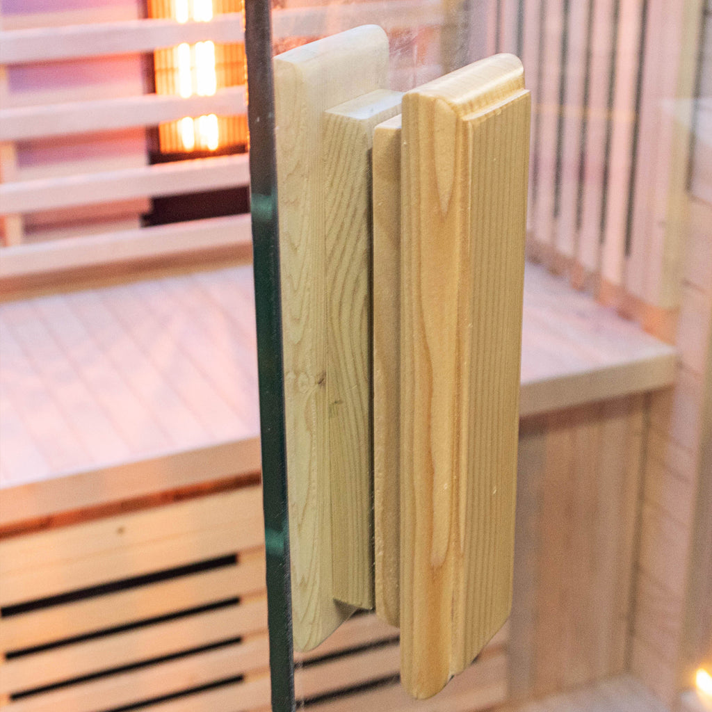 Dewello Infrarotkabine KINGSTON 130cm x 105cm inkl. Vollspektrumstrahler, Bodenstrahler