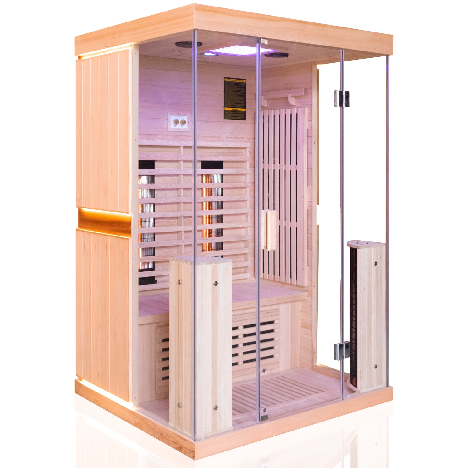 Dewello Infrarotkabine KINGSTON 130cm x 105cm inkl. Vollspektrumstrahler, Bodenstrahler