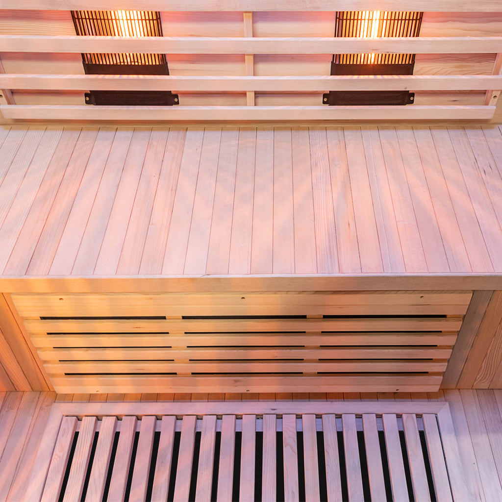 Dewello Infrarotkabine KINGSTON 130cm x 105cm inkl. Vollspektrumstrahler, Bodenstrahler