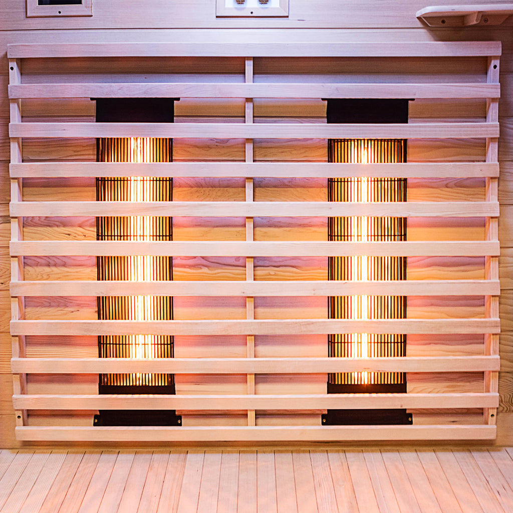 Dewello Infrarotkabine KINGSTON 130cm x 105cm inkl. Vollspektrumstrahler, Bodenstrahler