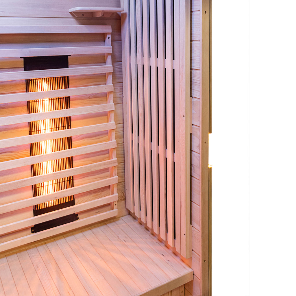 Dewello Infrarotkabine KINGSTON 130cm x 105cm inkl. Vollspektrumstrahler, Bodenstrahler