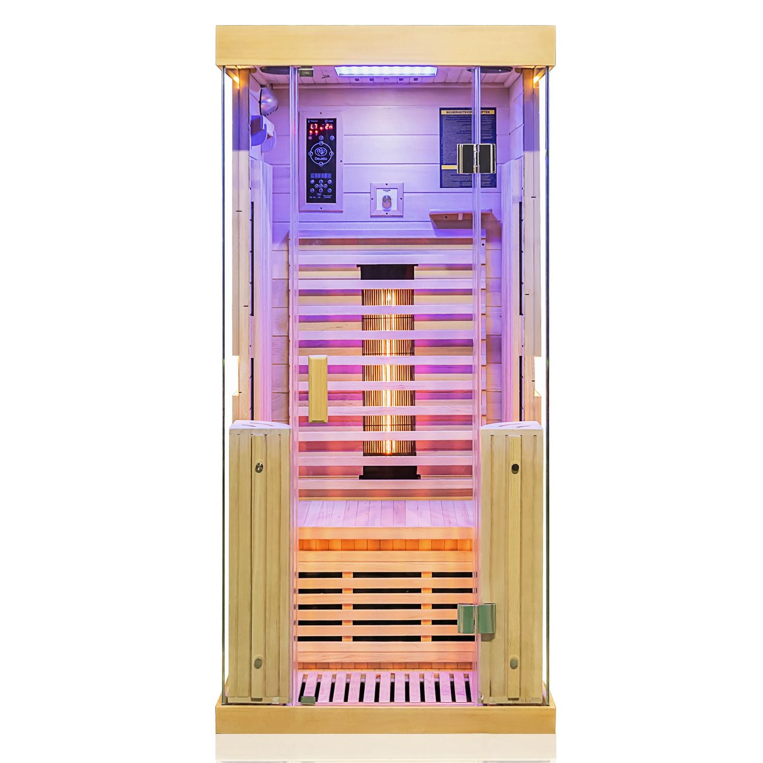 Dewello Infrarotkabine KINGSTON 90cm x 90cm inkl. Vollspektrumstrahler, Bodenstrahler