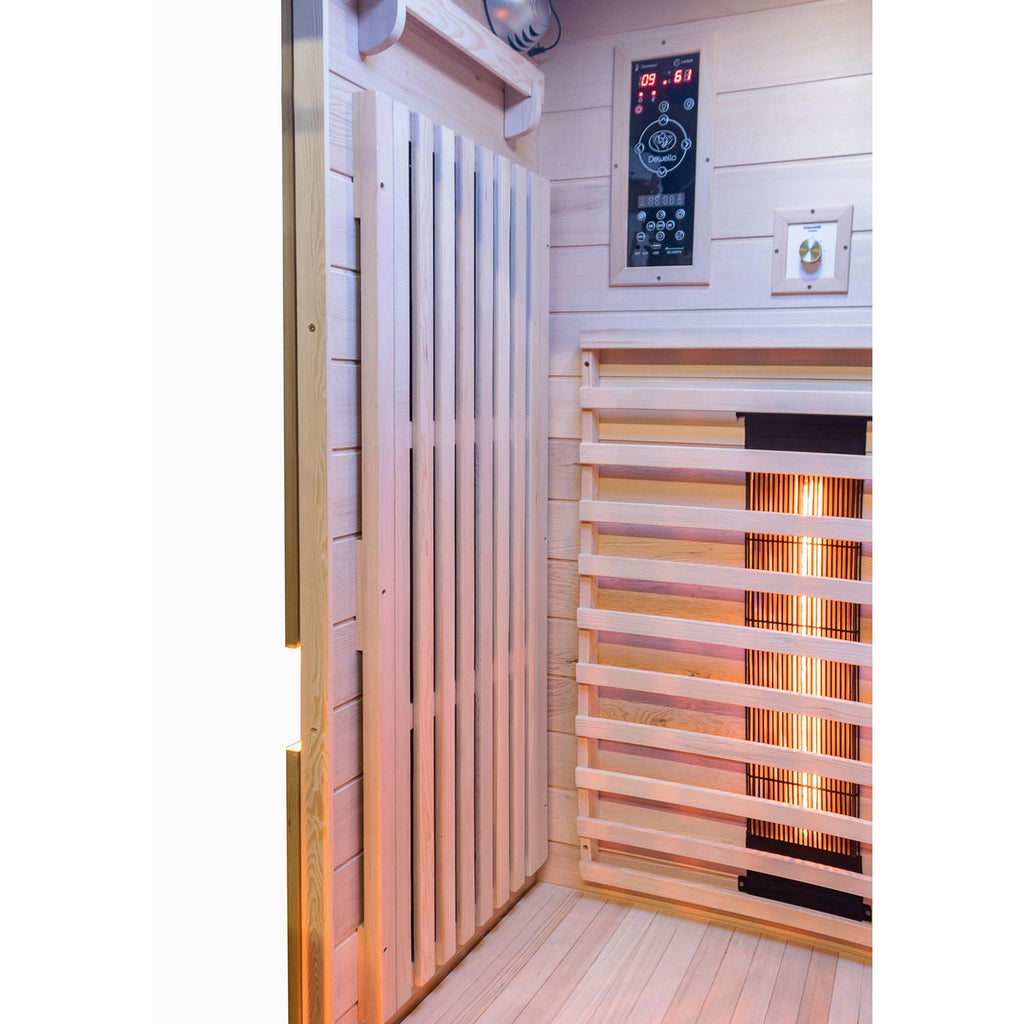 Dewello Infrarotkabine KINGSTON 90cm x 90cm inkl. Vollspektrumstrahler, Bodenstrahler