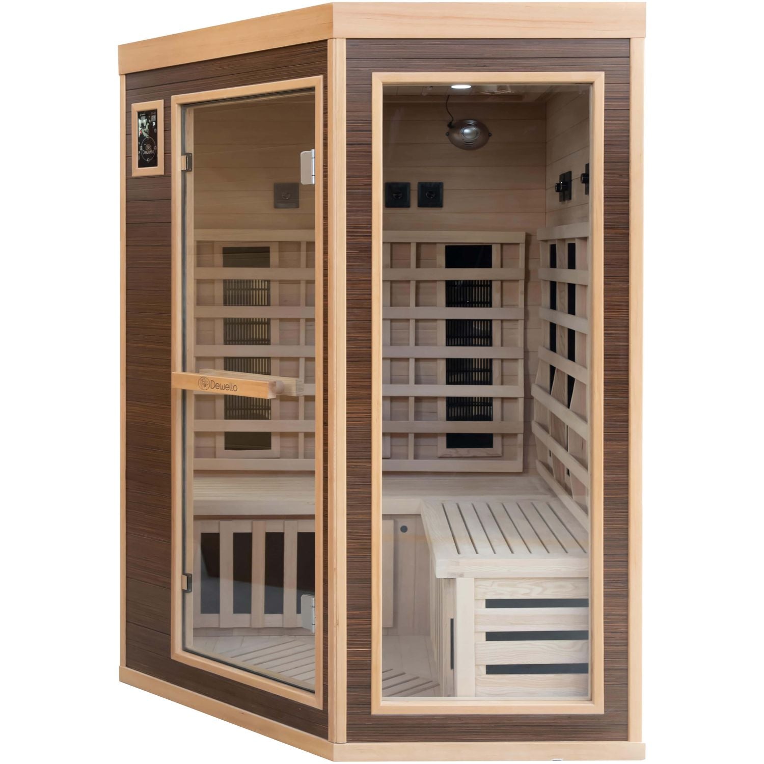 Dewello Infrarotkabine MONTREAL 140cm x 140cm inkl. Vollspektrumstrahler, Bodenstrahler