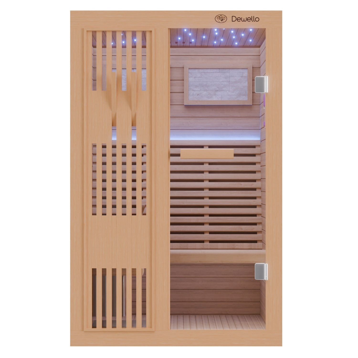 Dewello Finnische Sauna MINTO 120cm x 120cm