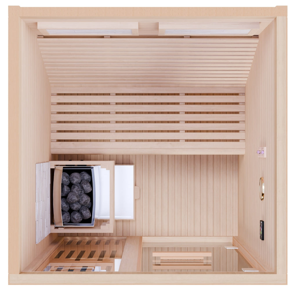 Dewello Finnische Sauna MINTO 120cm x 120cm