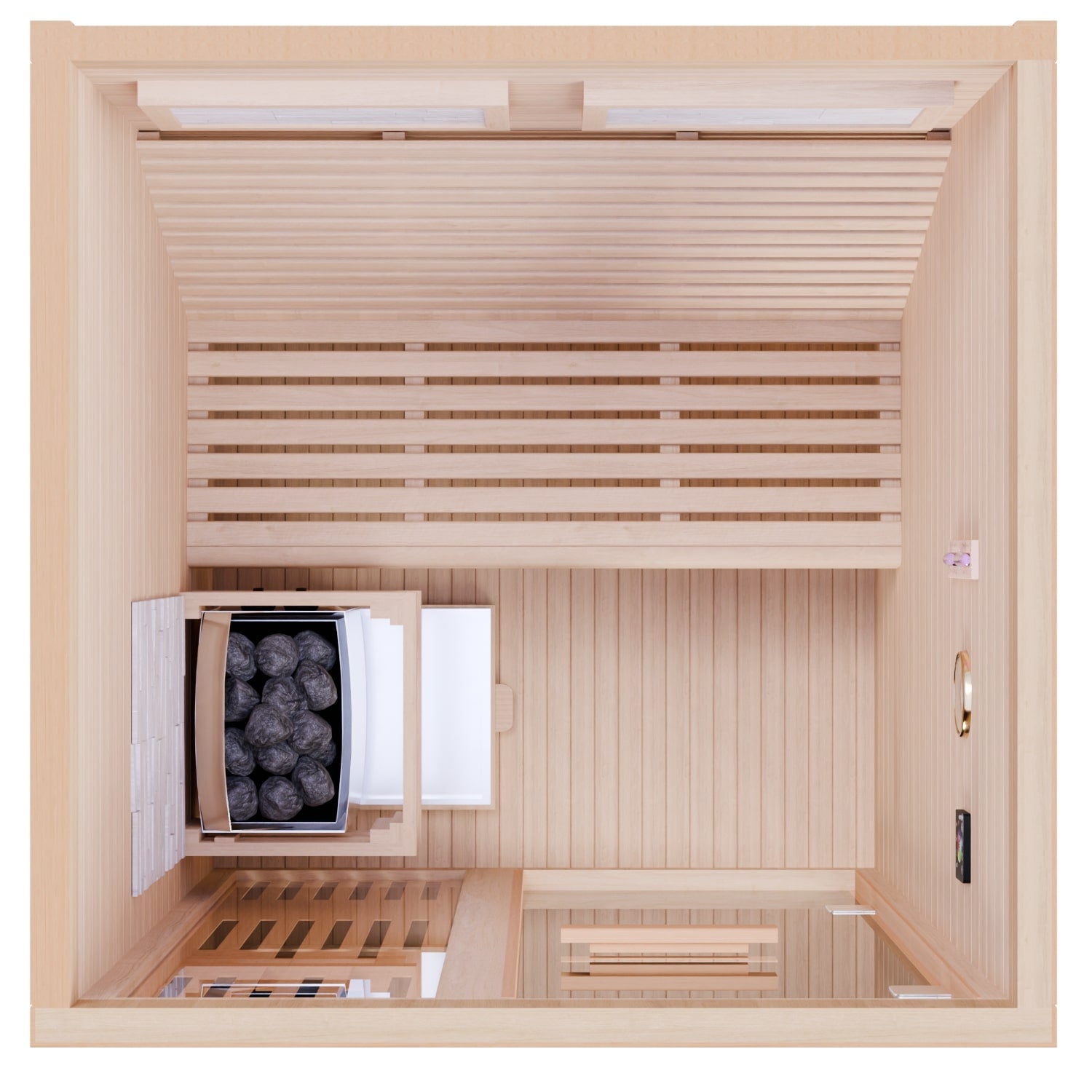 Dewello Finnische Sauna MINTO 120cm x 120cm