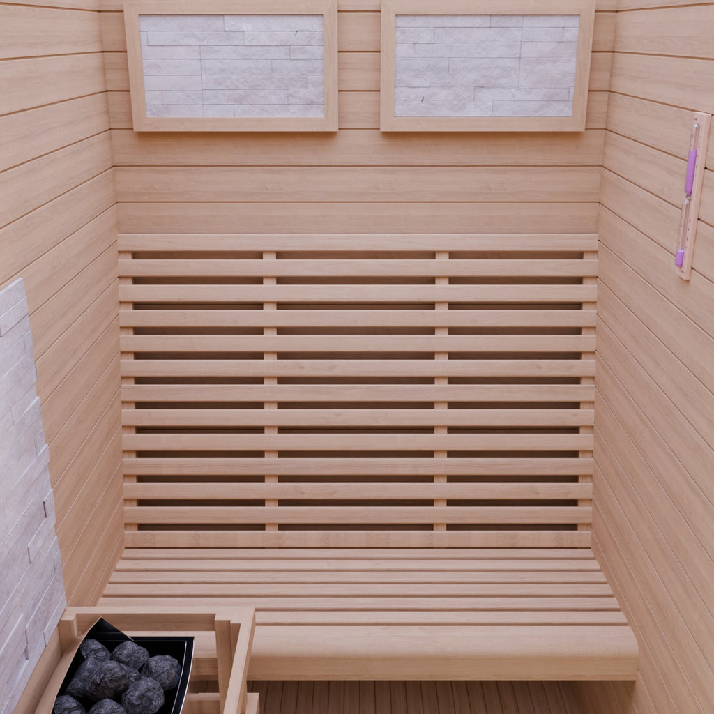Dewello Finnische Sauna MINTO 120cm x 120cm