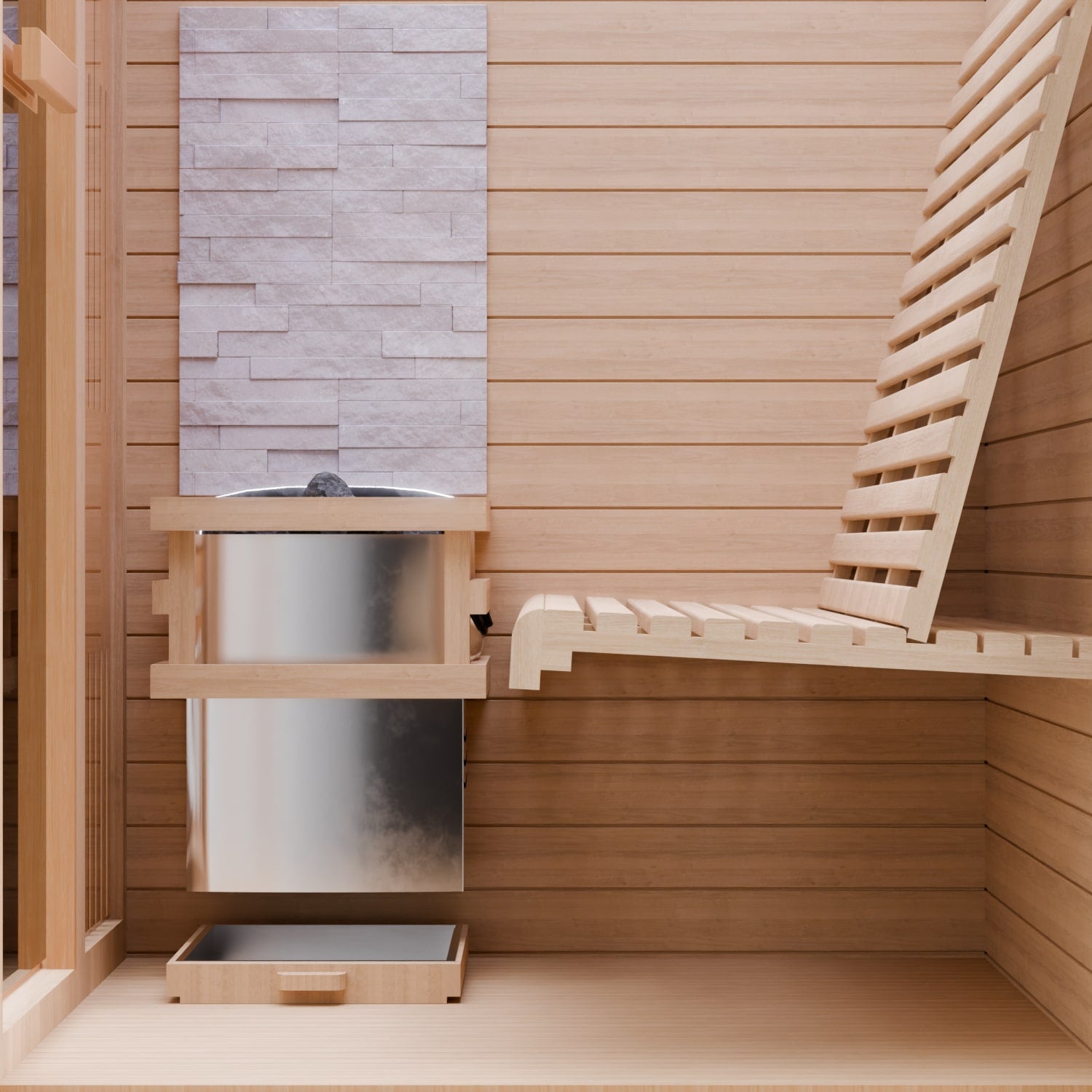 Dewello Finnische Sauna MINTO 120cm x 120cm