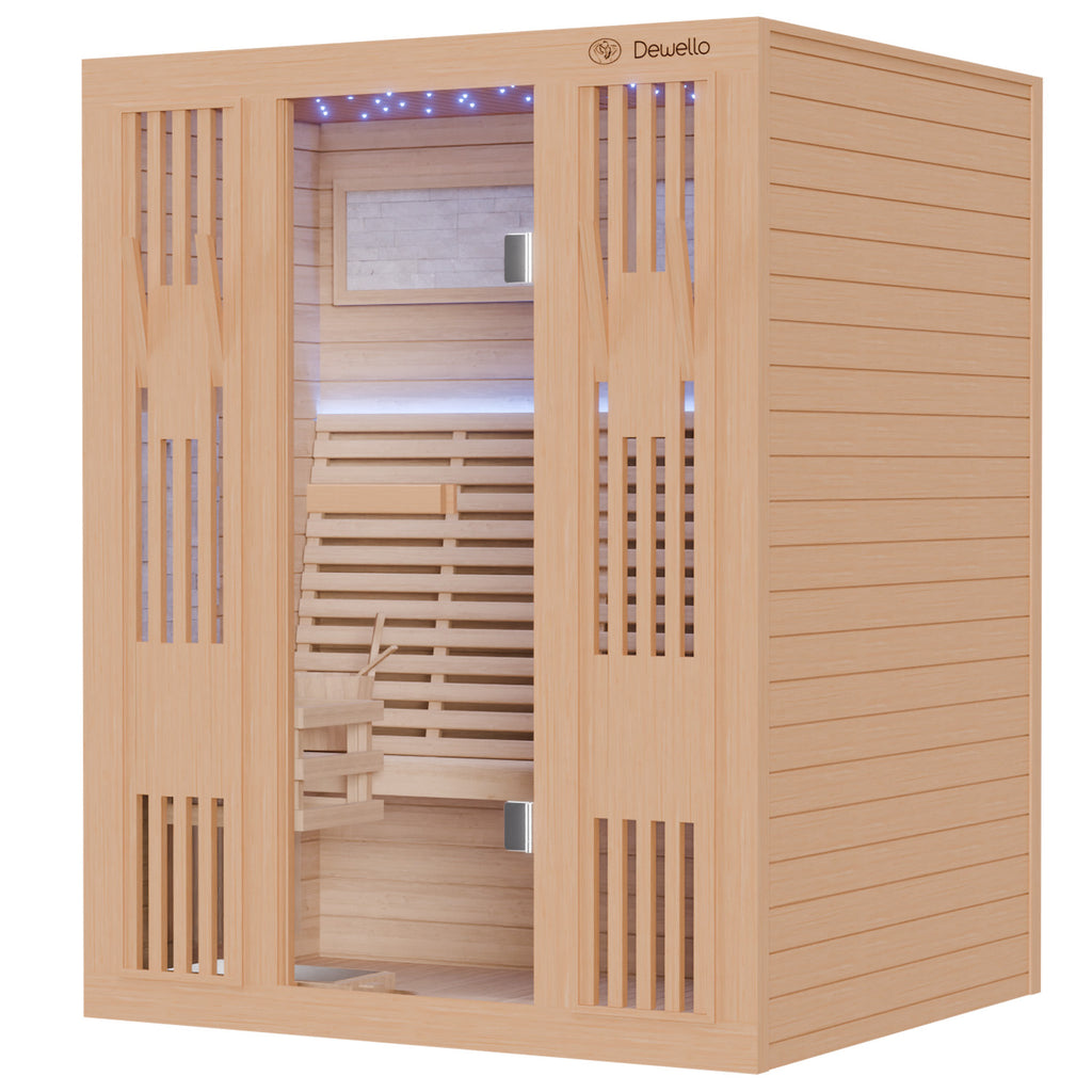 Dewello Finnische Sauna MINTO 150cm x 130cm