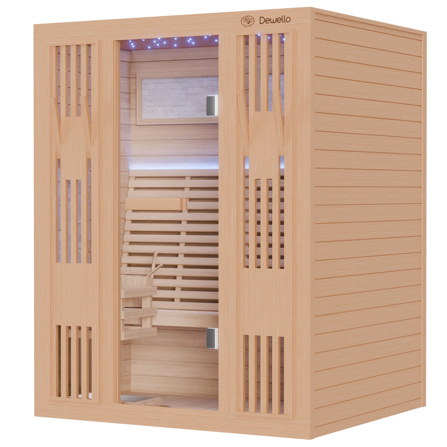 Dewello Finnische Sauna MINTO 150cm x 130cm
