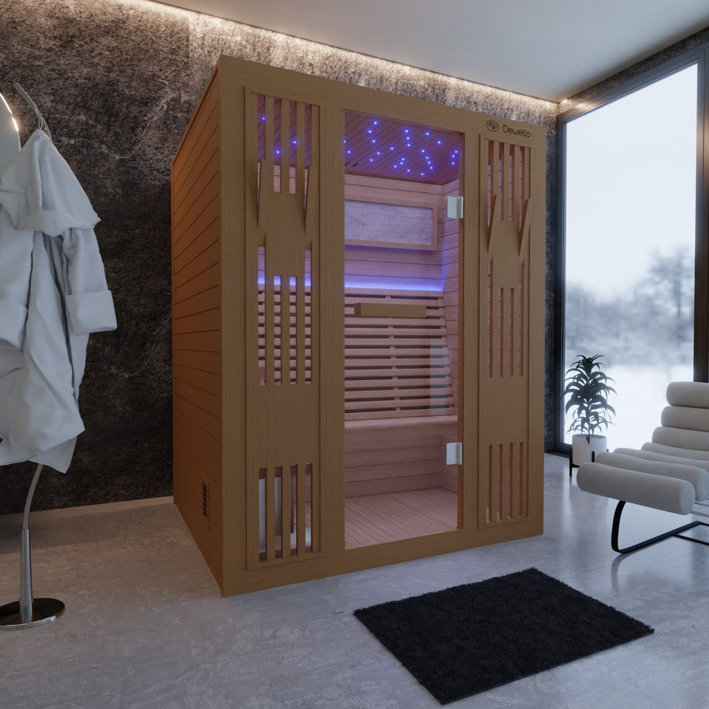 Dewello Finnische Sauna MINTO 150cm x 130cm