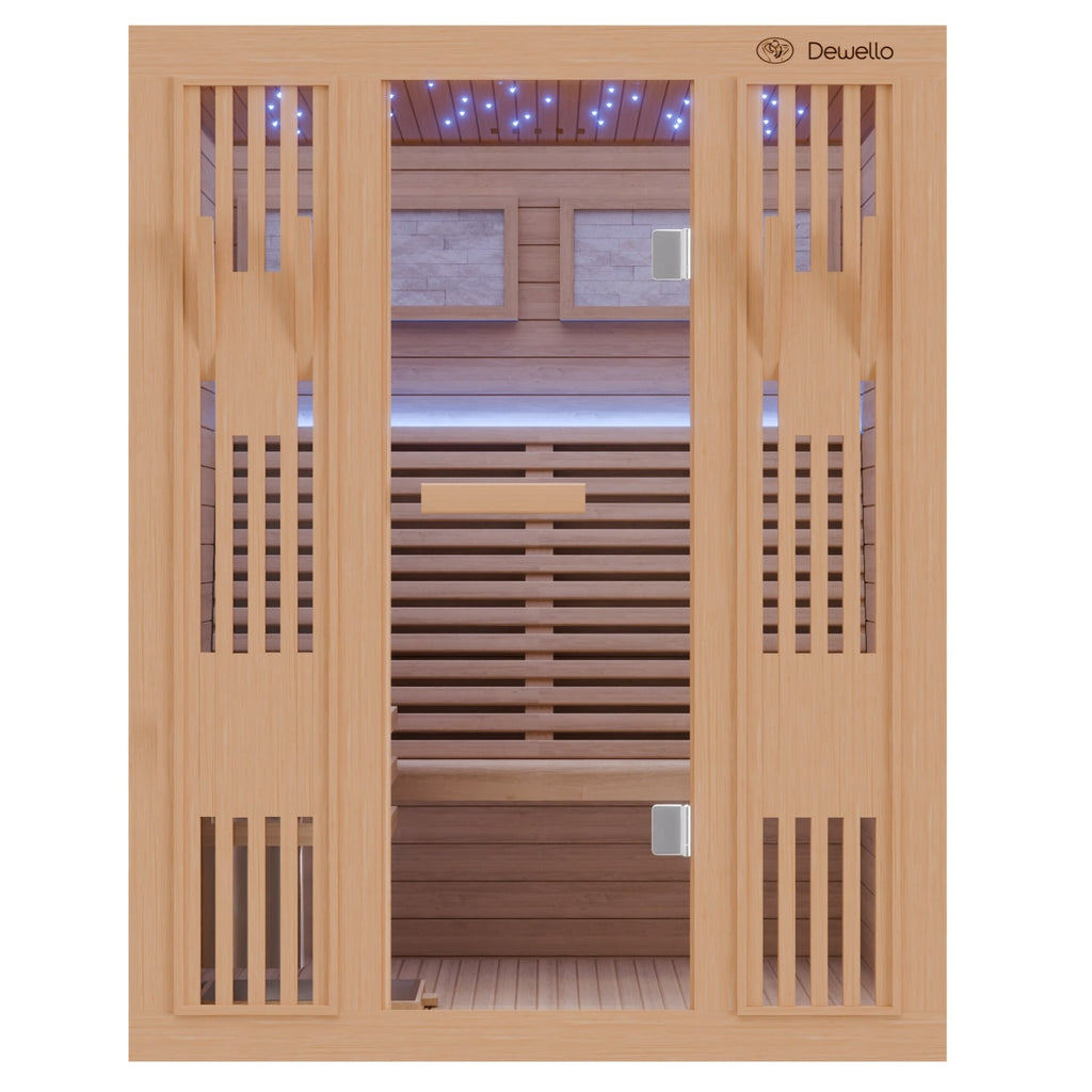 Dewello Finnische Sauna MINTO 150cm x 130cm