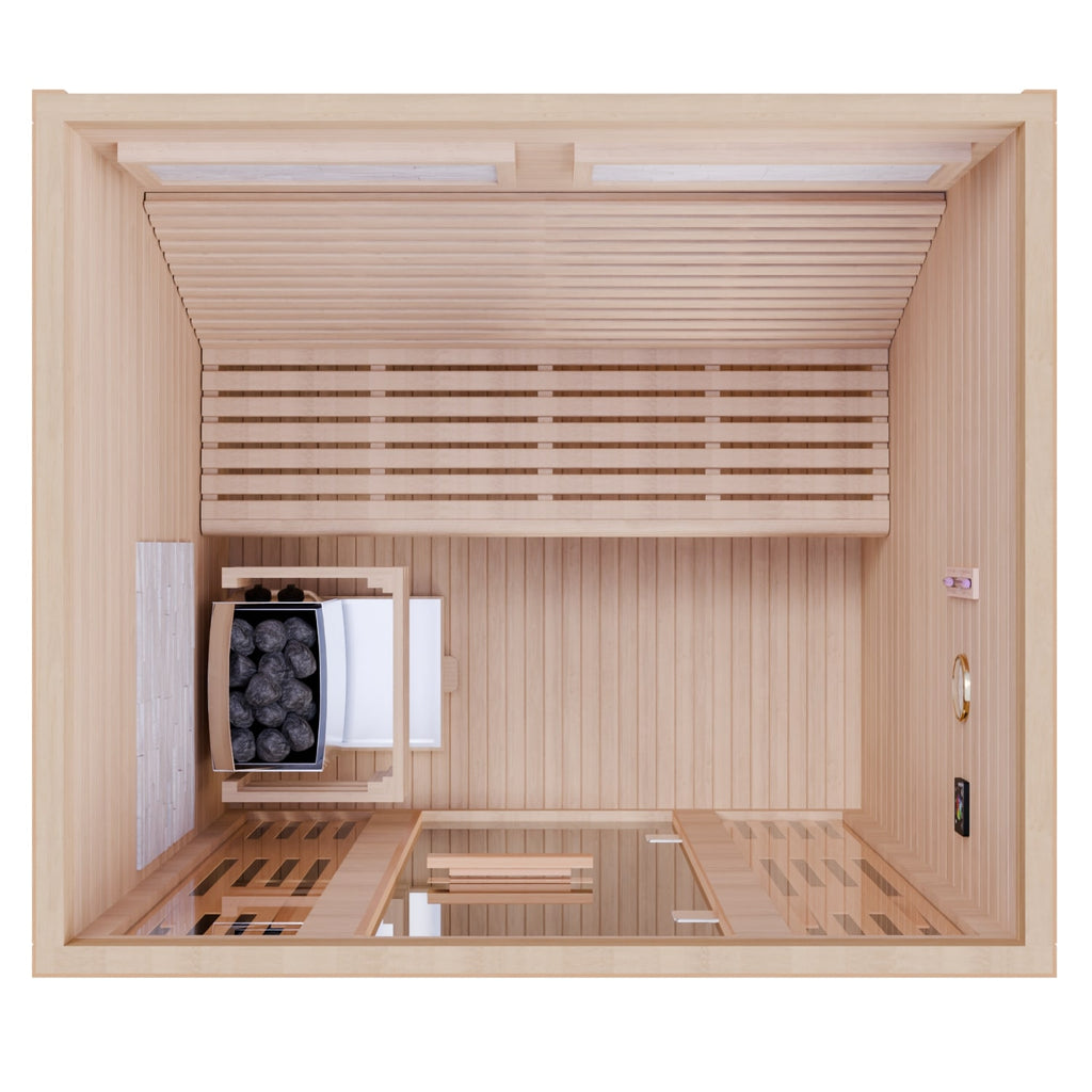 Dewello Finnische Sauna MINTO 150cm x 130cm