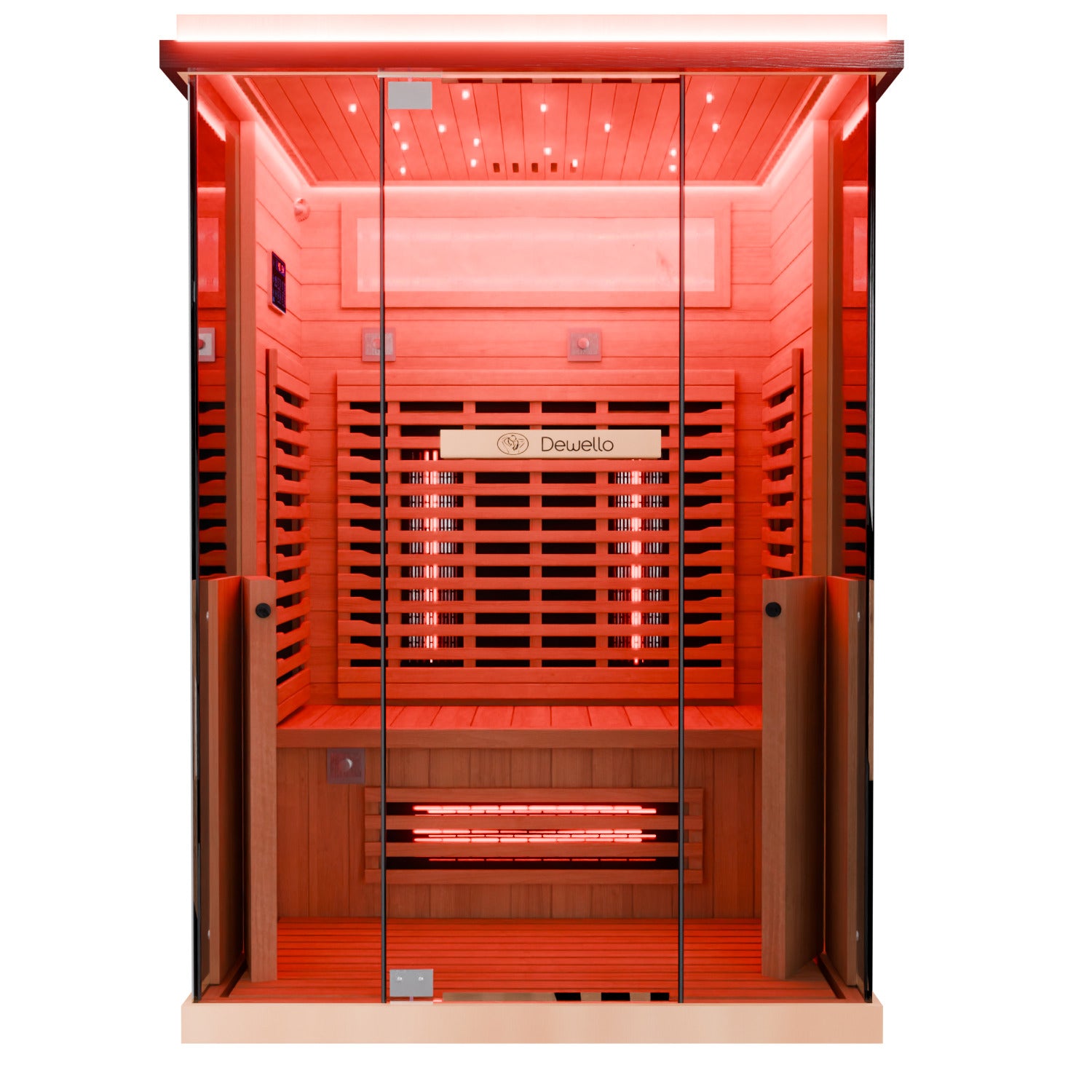 Dewello Infrarotkabine KENORA 130 cm x 105 cm inkl. Vollspektrumstrahler, Bodenstrahler