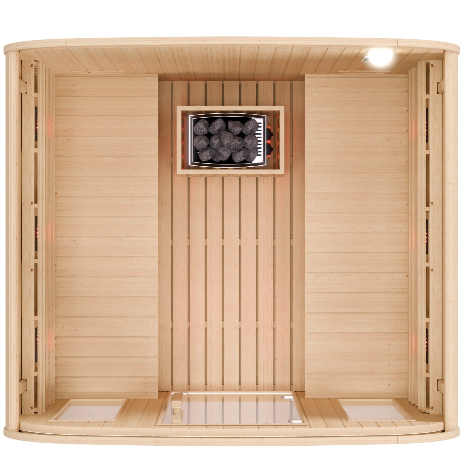 Dewello Cube Infrarot-Fasssauna Gartensauna RICHMOND 200x180