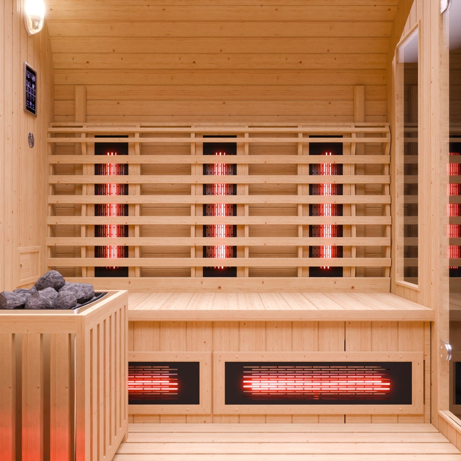 Dewello Cube Infrarot-Fasssauna Gartensauna RICHMOND 200x180